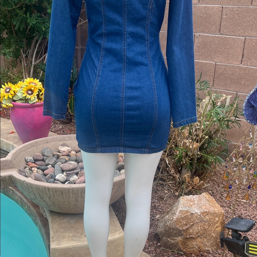 Denim Zip-Up Dress - Picture 7 of 8